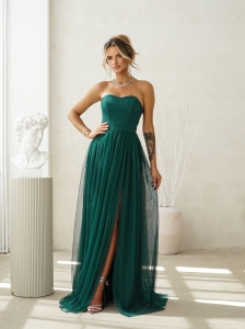 Cecylia, butelkowa zieleń 