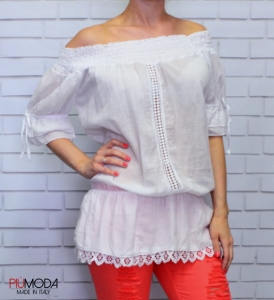 śliczna tunika z haftem, bianco